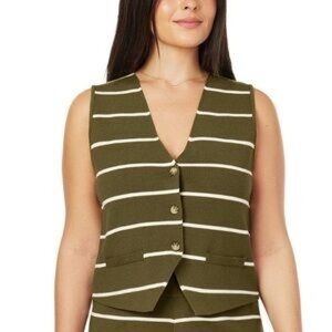 Scotch & Soda NEW Women's Sweater Vest in Olive Green button front size xl